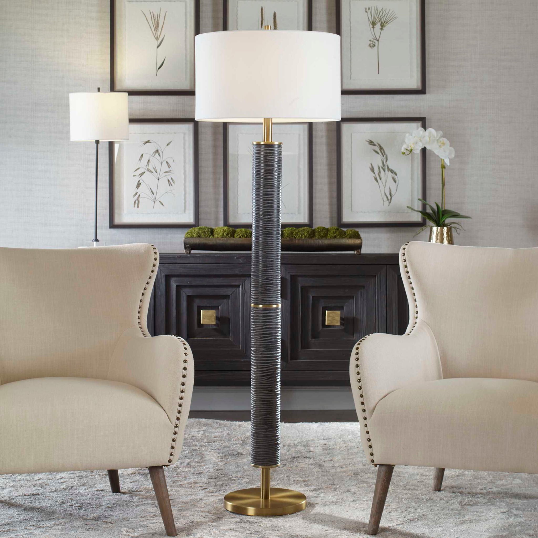 Summit - Rustic Floor Lamp - Black