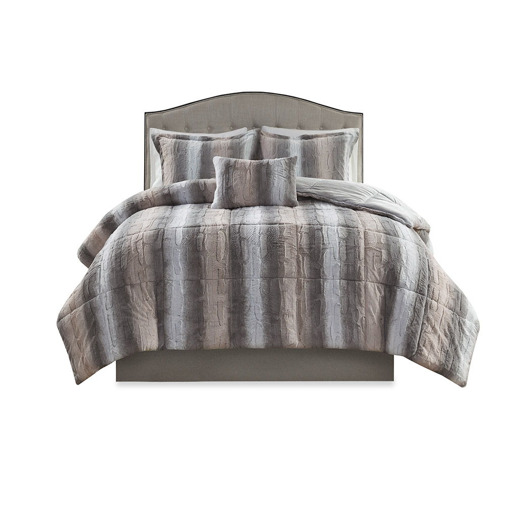 Zuri - Comforter (Set of 4) - Blush / Gray
