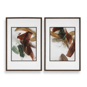 Velocity - Framed Abstract Prints (Set of 2) - Brown / Green / Red / White