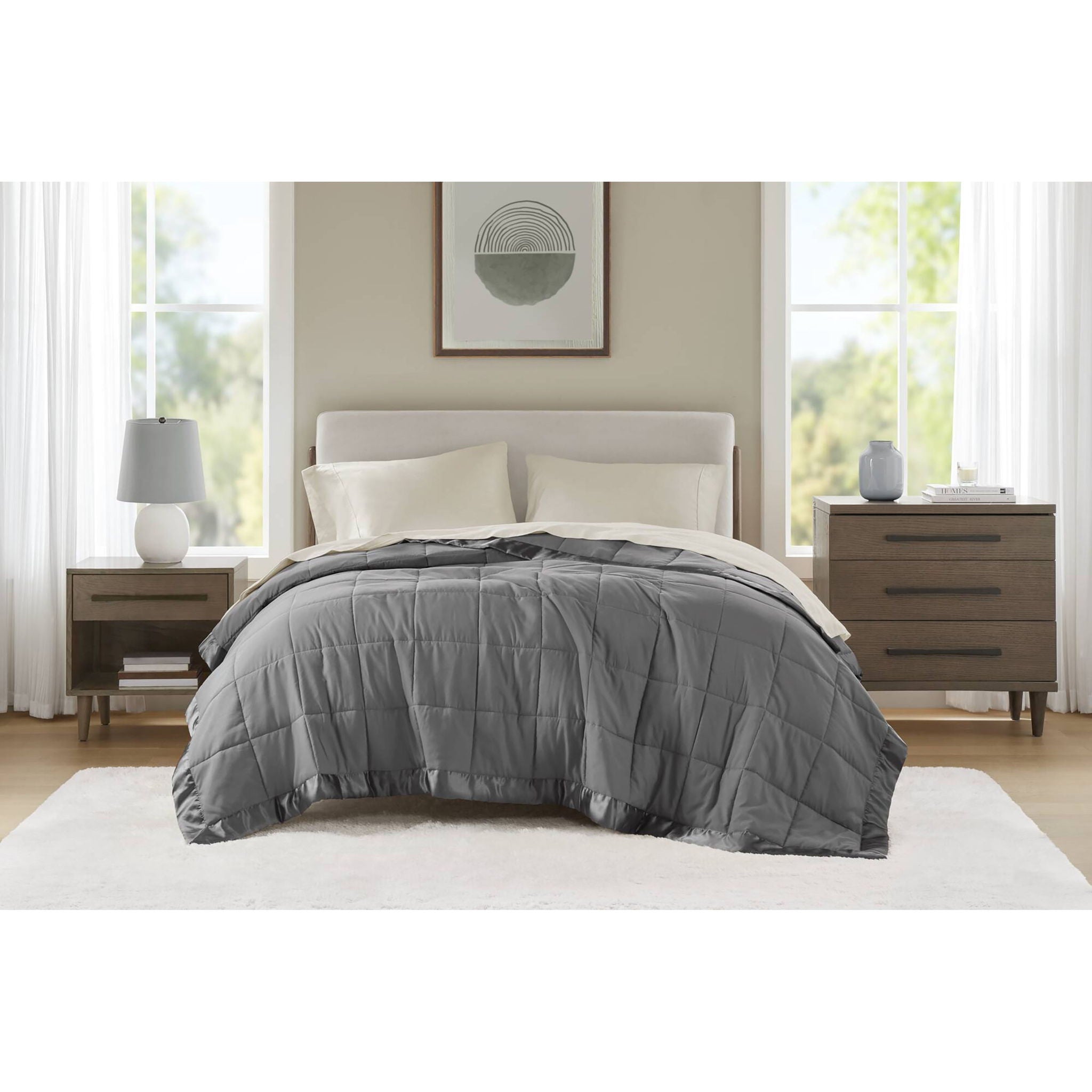Windom - King All Season Hypoallergenic Blanket With 3M Scotchgard - Charcoal