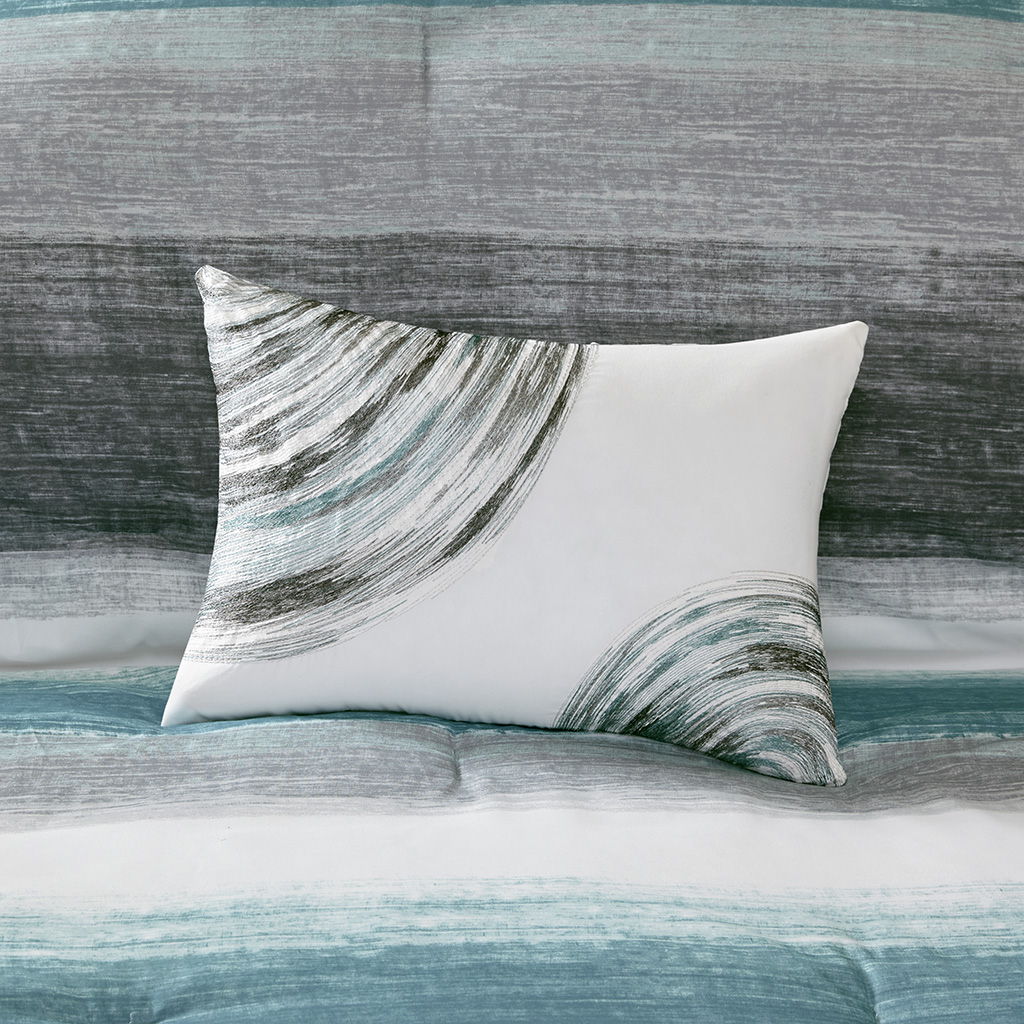 Saben - California King Complete Comforter And Sheet Set - Aqua