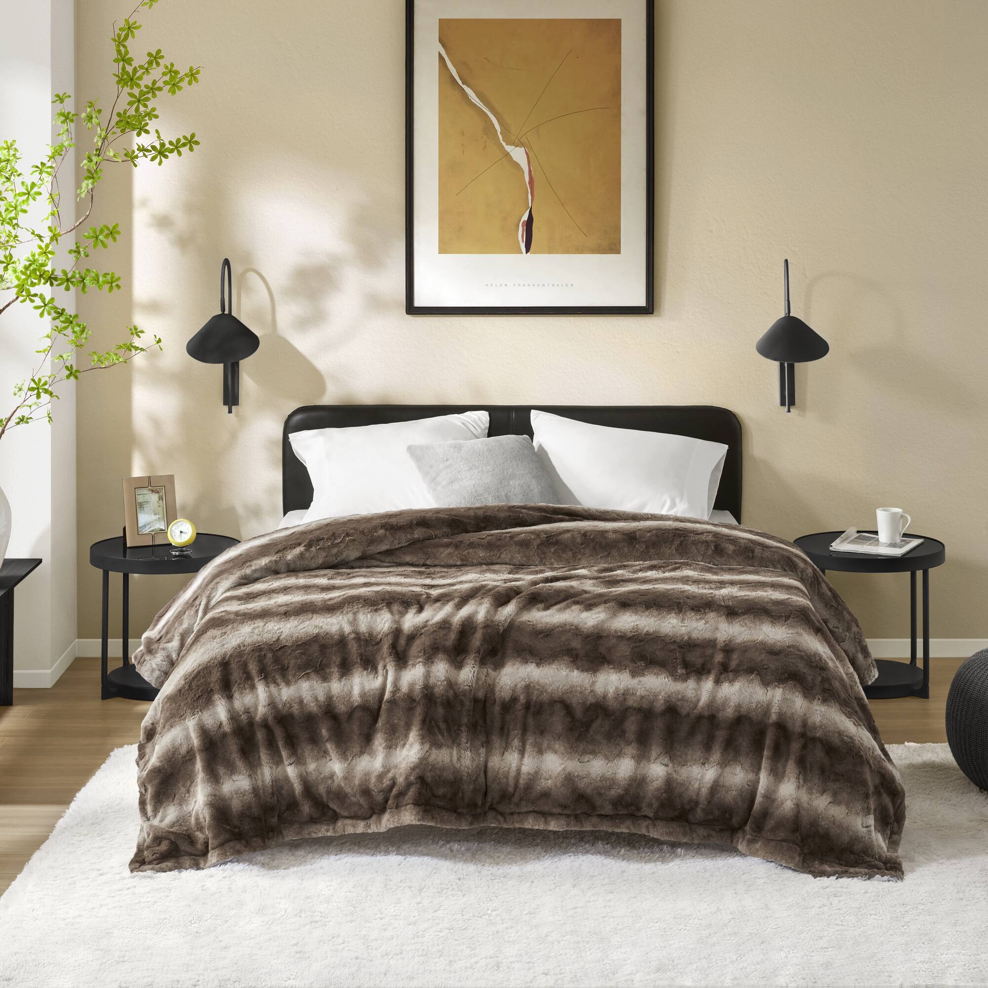 Zuri - 90" x 90" Blanket - Brown