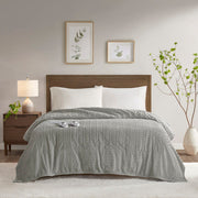 Corded Plush - King Heated Blanket - Gray