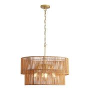 Chandelier, 2 Tier Boho Wabi Sabi Pendant Light, Hanging Ceiling Lamp - Gold