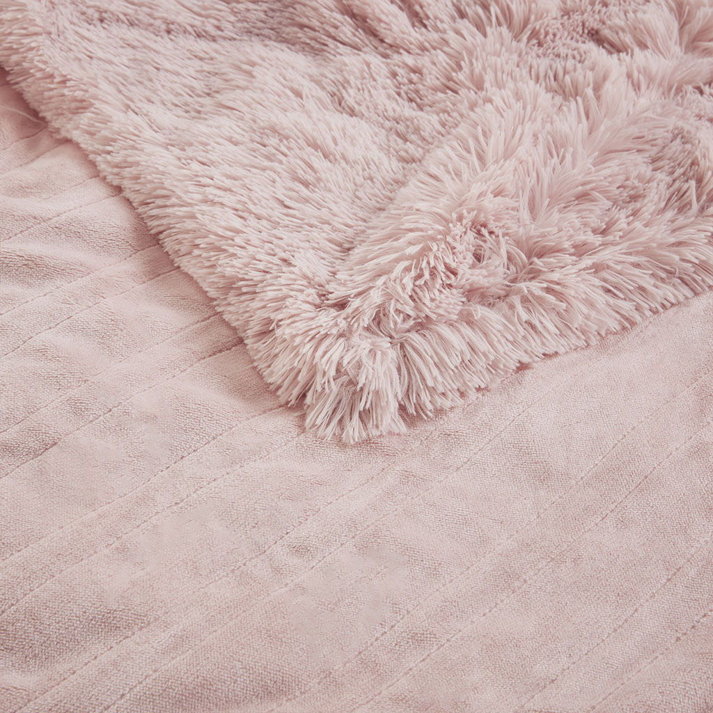 Malea - Shaggy Heated Throw - Blush