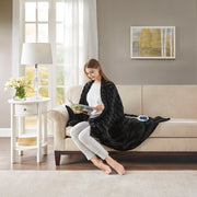 Heated Duke - Faux Fur Heated Throw - Black