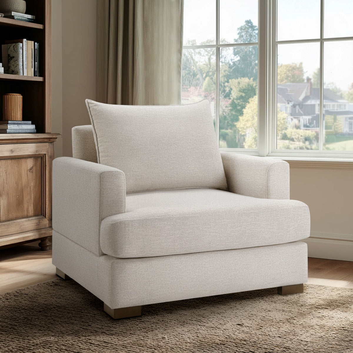 Tasha - Oversized Upholstered Arm Chair - Beige