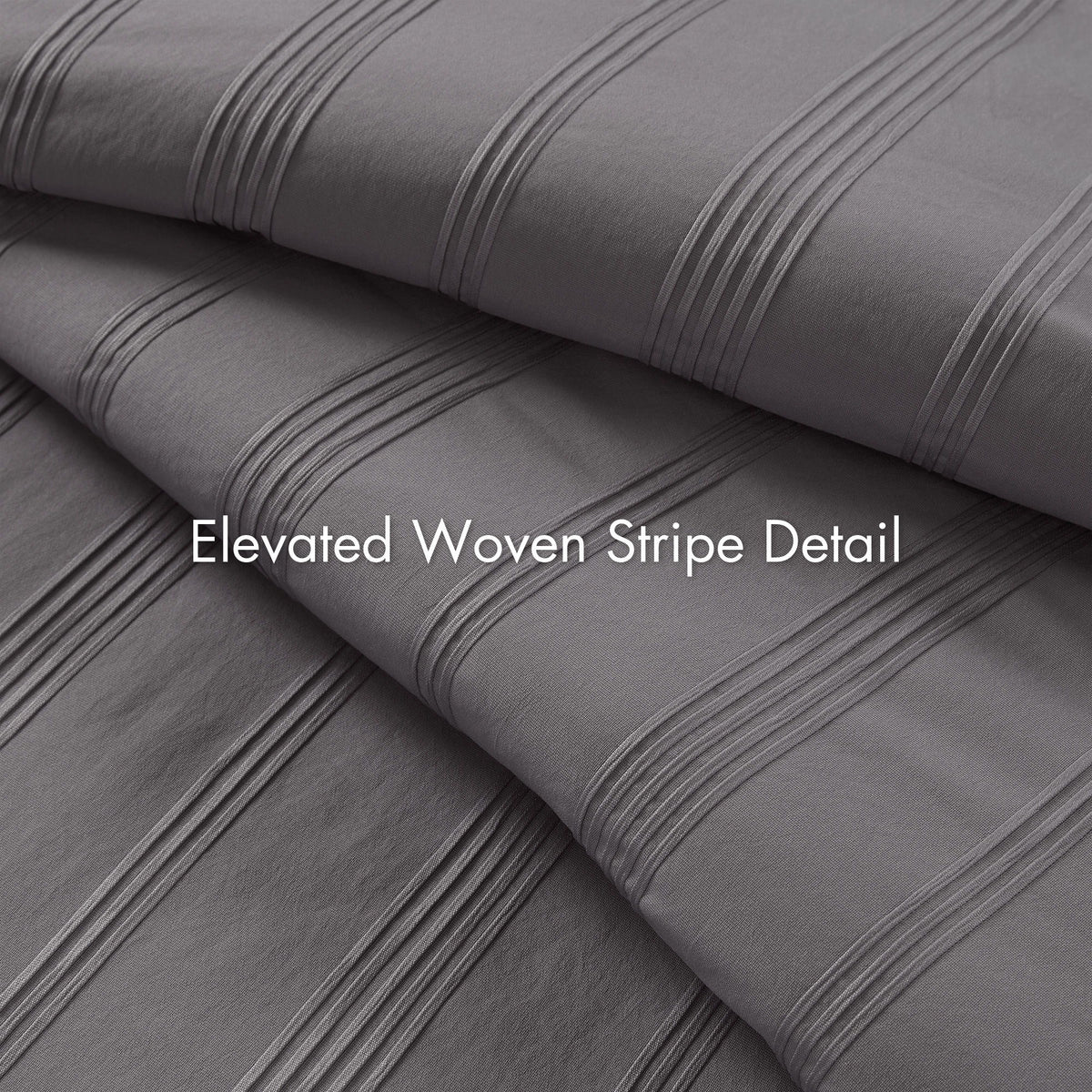 Logan - Twin/Twin Long Striped Comforter Set - Charcoal