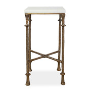 Penelope - Marble Accent Table - Brass / White