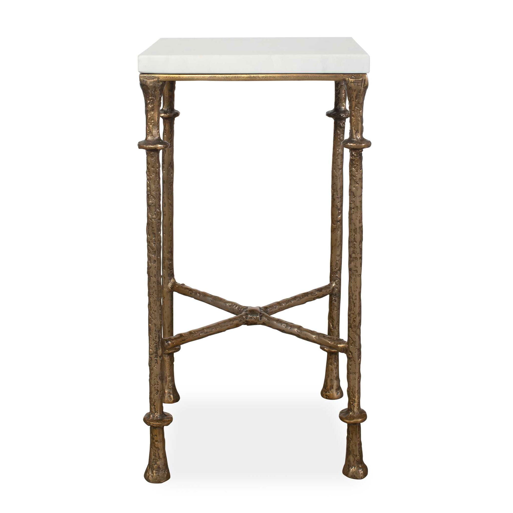 Penelope - Marble Accent Table - Brass / White