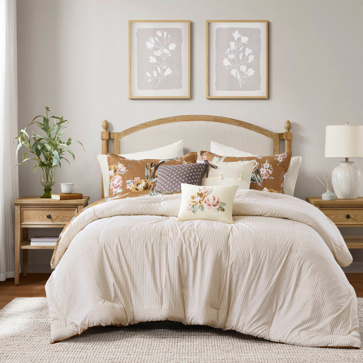 Salara - Queen Comforter Set - Terracotta