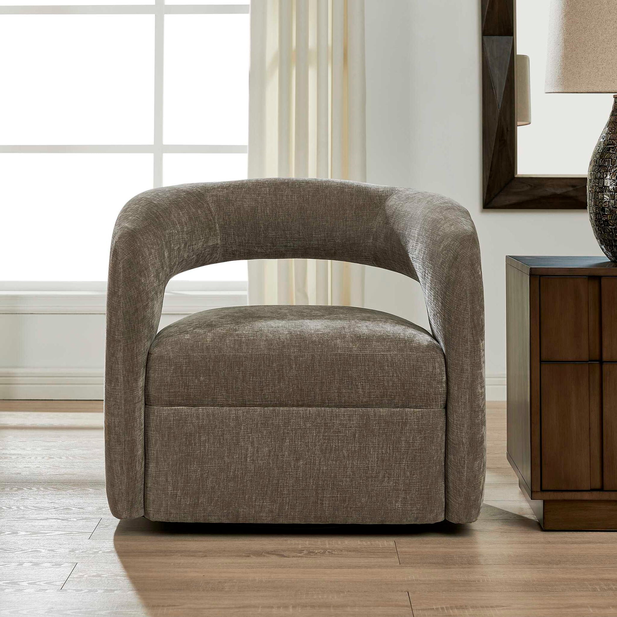 Breis - Swivel Barrel Chair - Gray