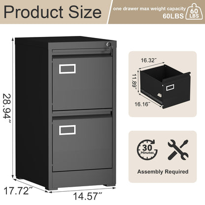Vertical File Cabinet With Lock Letter Size/A4/Legal Files