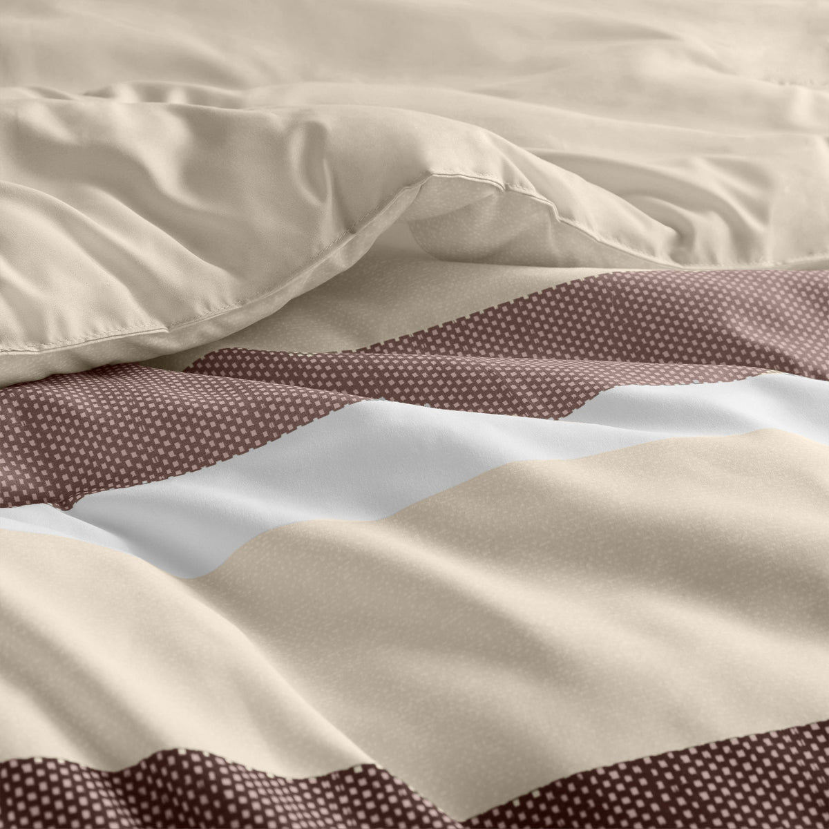 Blais - Stripe Textured Print Comforter Set King - Terracotta