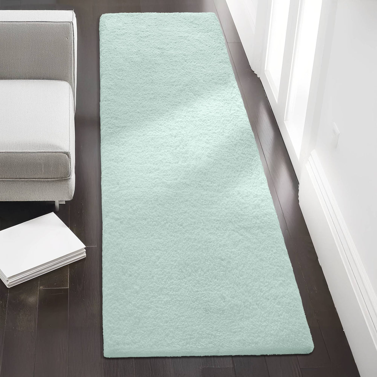 Marshmallow - 20" x 24" Contour Bath Rug - Seafoam