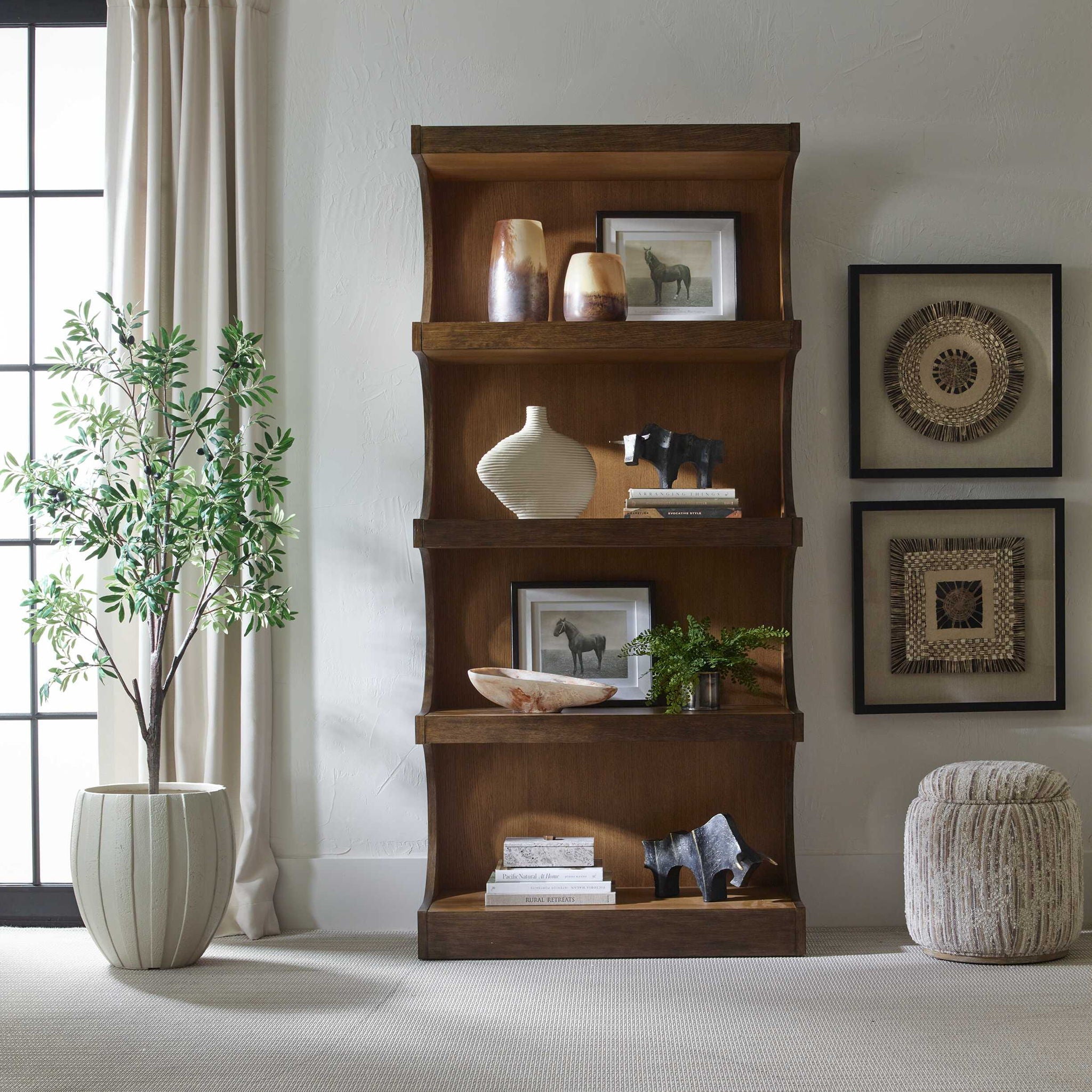 Osrick - Modern Etagere - Woodtone