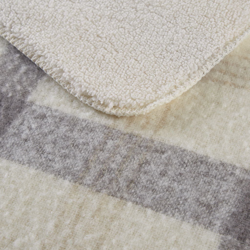 Bloomington - Faux Mohair to Sherpa Throw - Natural