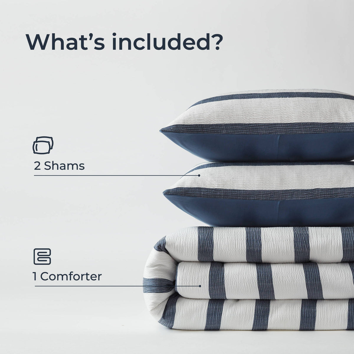 Merritt - King/California King Yarn-Dyed Striped Comforter - Blue
