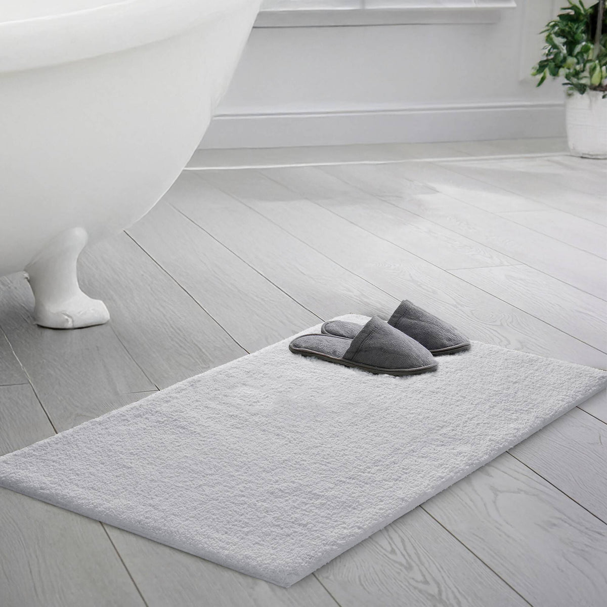 Marshmallow - 24" x 72" Bath Rug - Pearl Silver