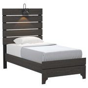 Twin Bed With Integrated Lights - Brown