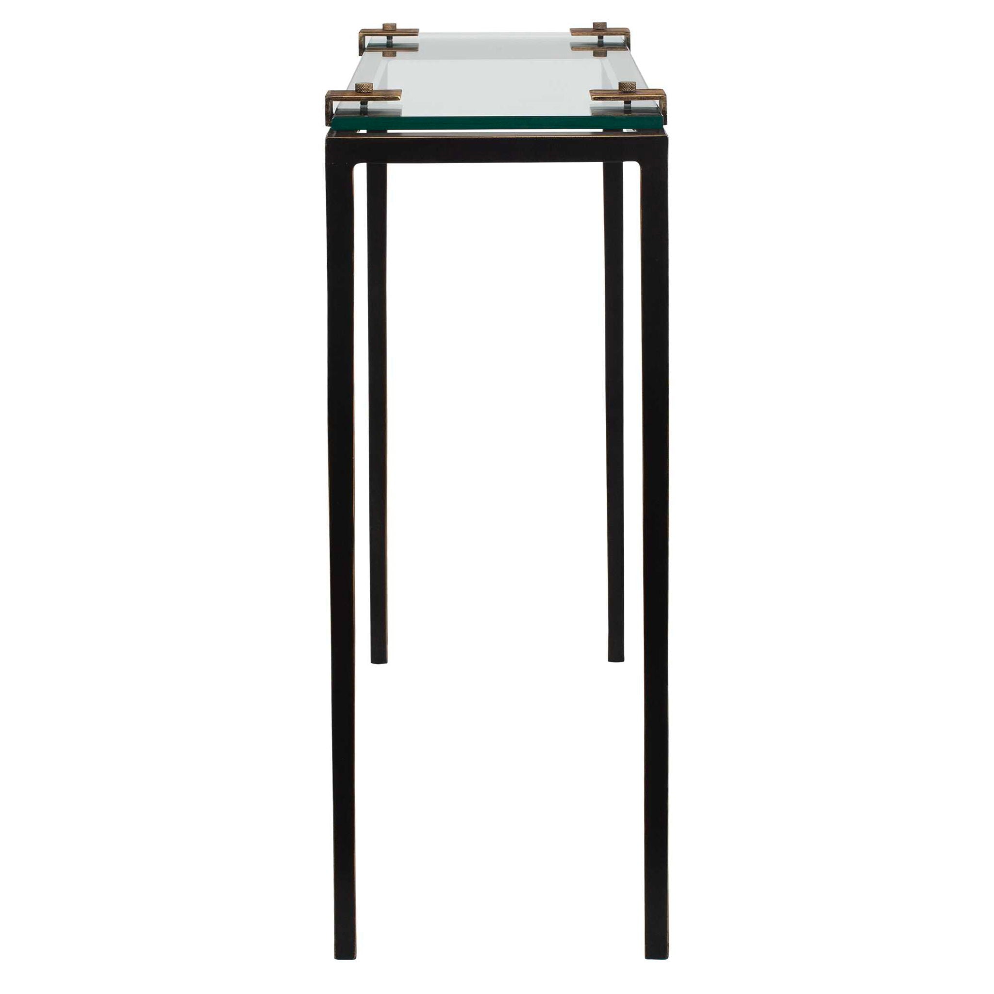 Averona - Glass Top Accent Table - Bronze