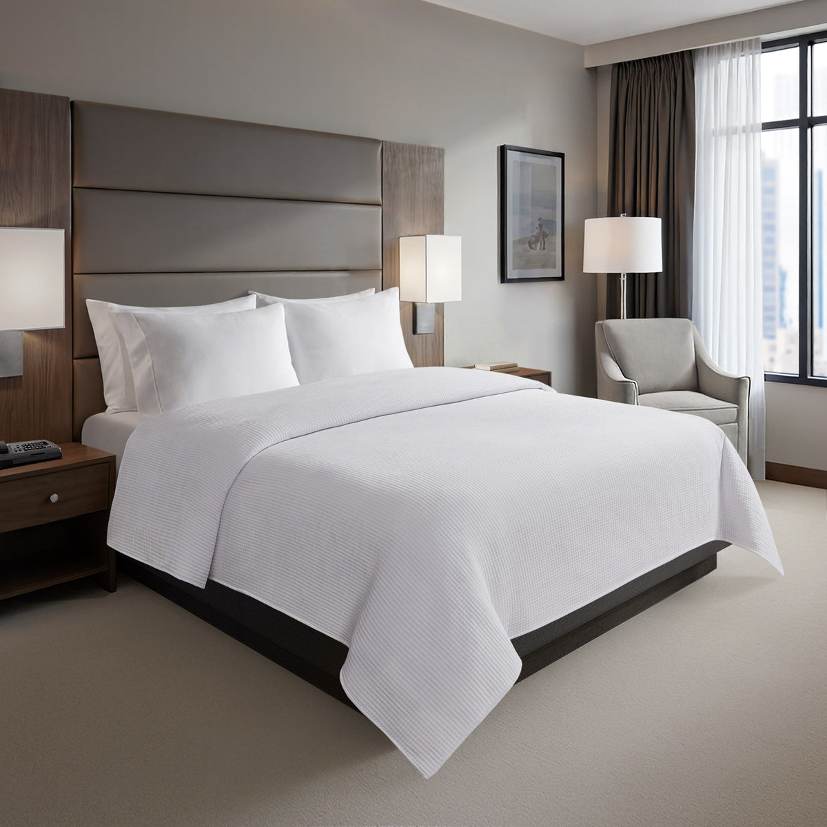Matelasse - Luxury Coverlet - White