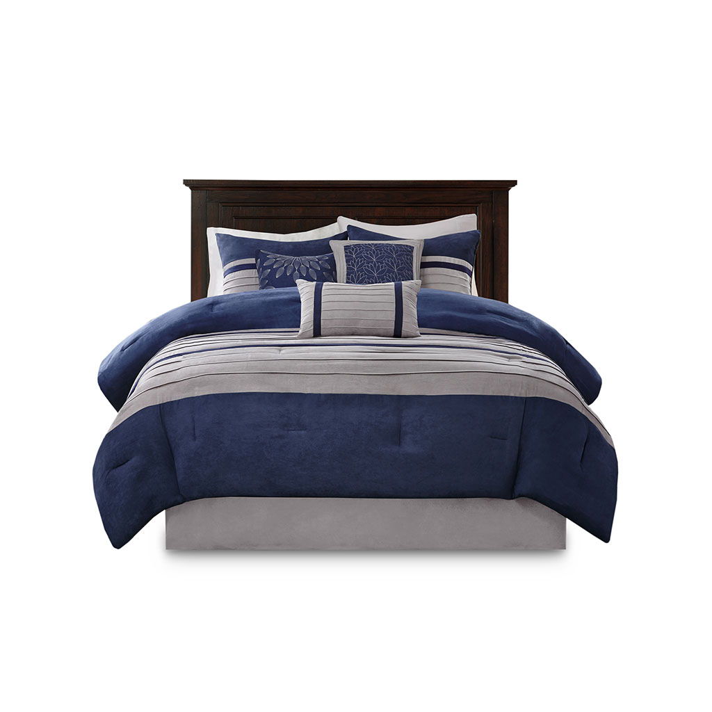 Palmer - California King Piece Comforter (Set of 7) - Blue
