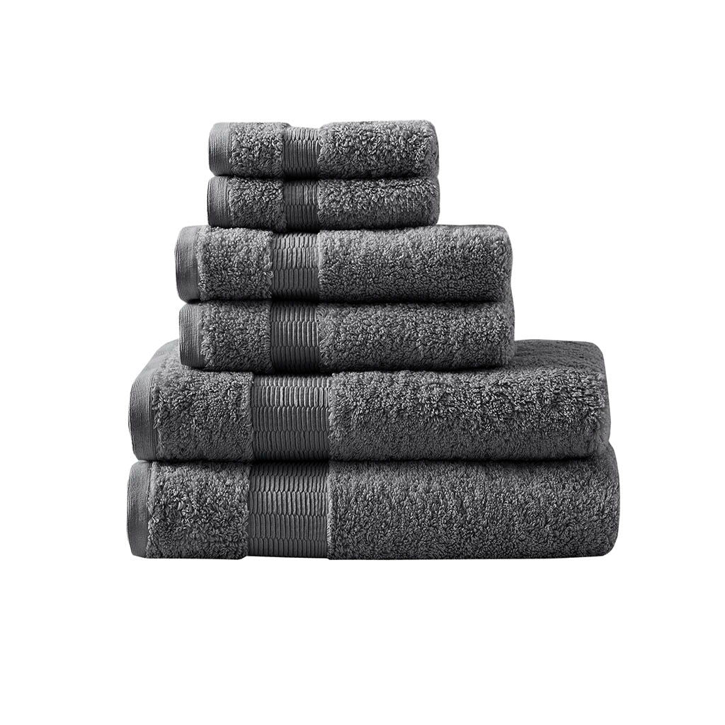 Luce - 6 Piece Towel Set - Charcoal