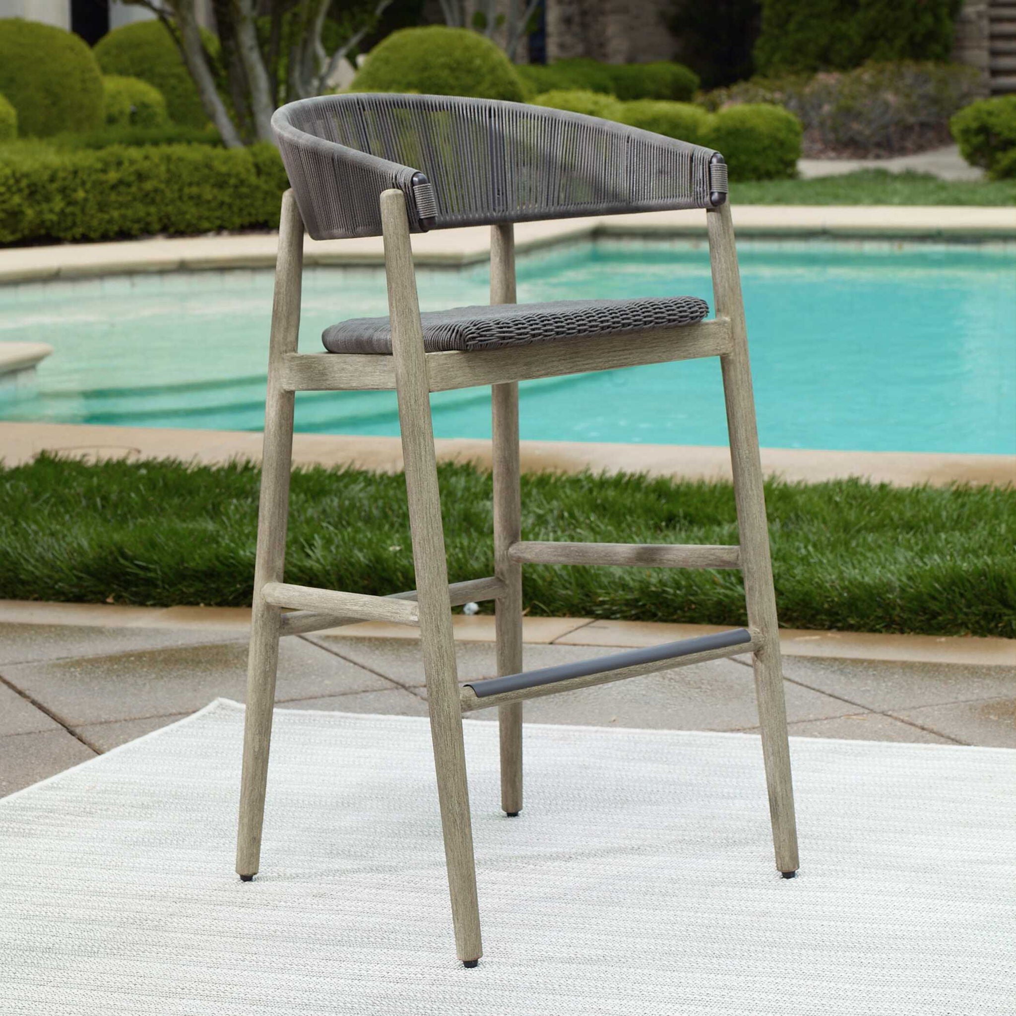 Dermott - Outdoor Bar Stool - Brown / Dark Gray