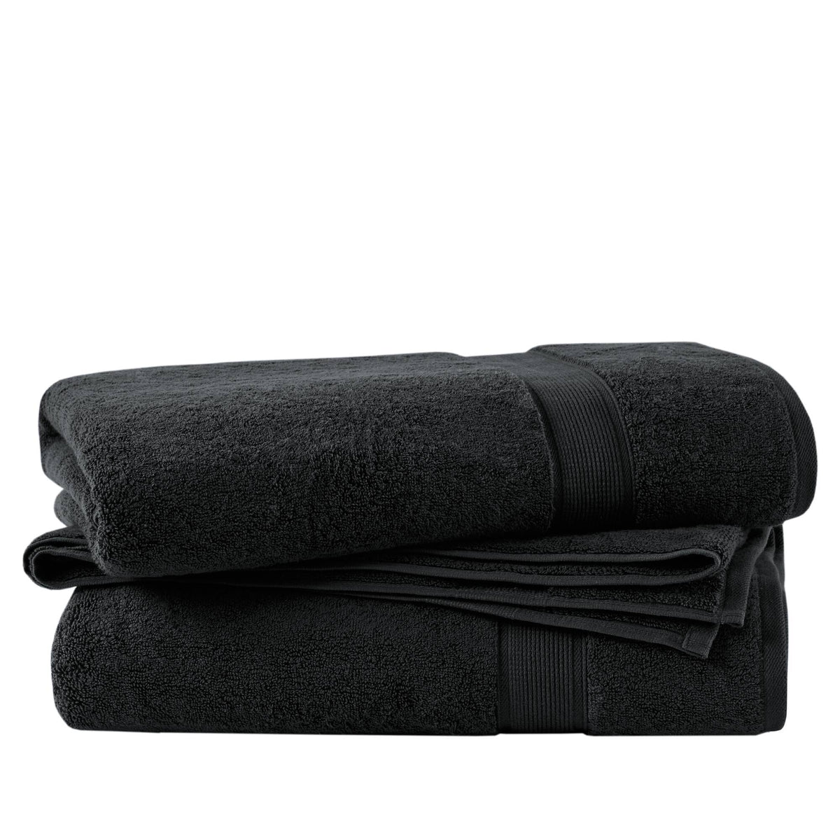 800GSM - Ultra-Soft Absorbent 2 Piece Towel Set - Black