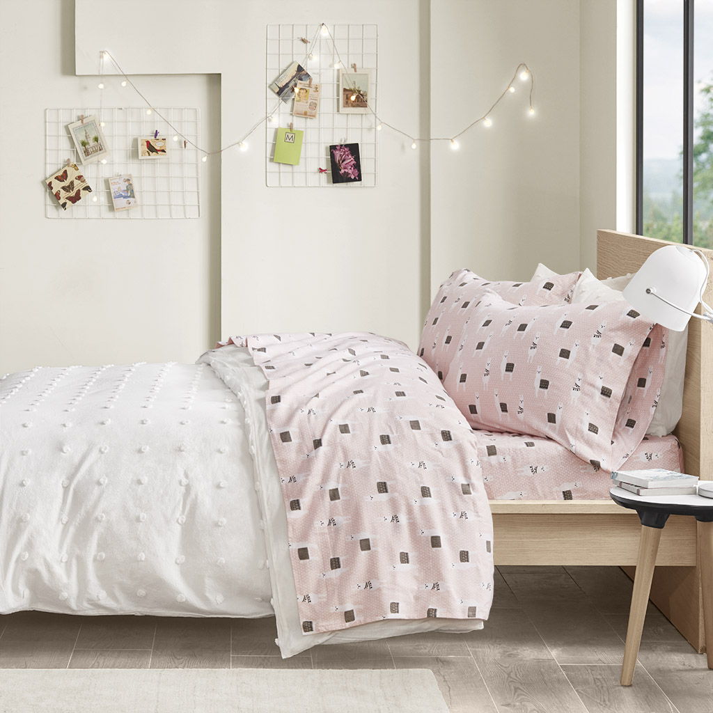 Cozy Soft - Twin Long Novelty Print Sheet Set - Pink Llamas