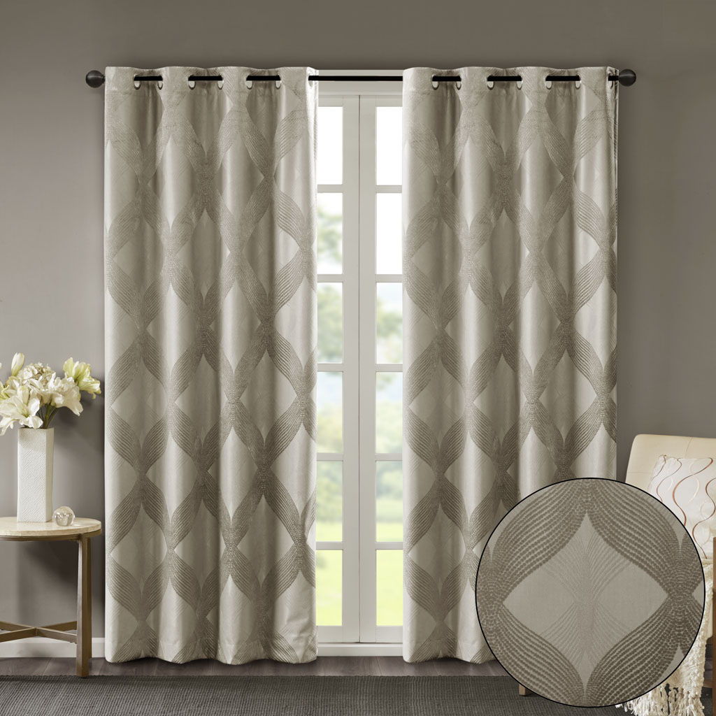 Bentley - Ogee Knitted Total Blackout Panel - Taupe