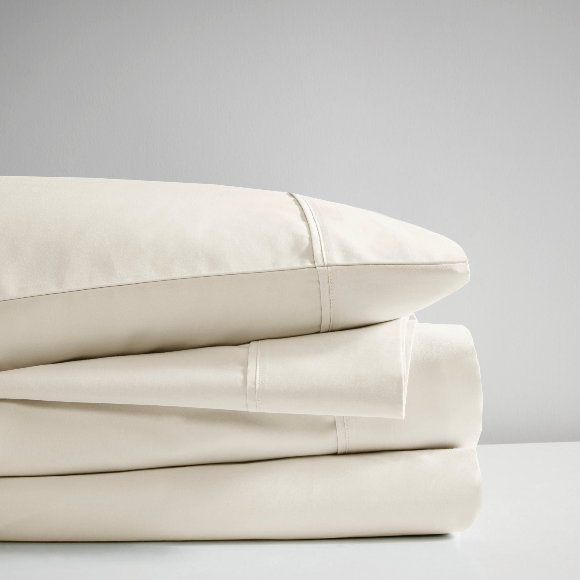 600 Thread Count - Queen Cooling Cotton Blend 4 Piece Sheet Set - Ivory