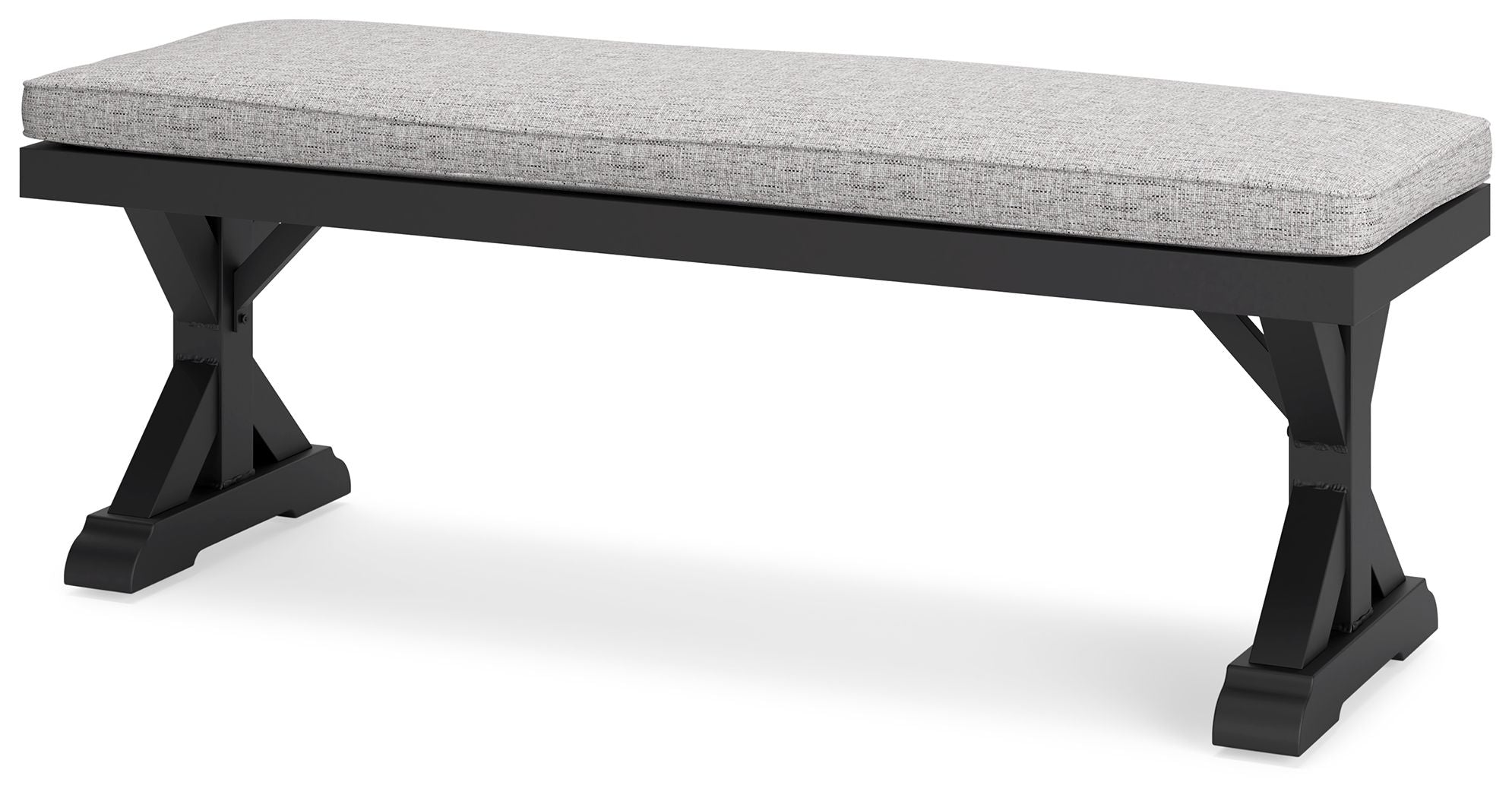 Beachcroft - Bench With Cushion - Black / Light Gray