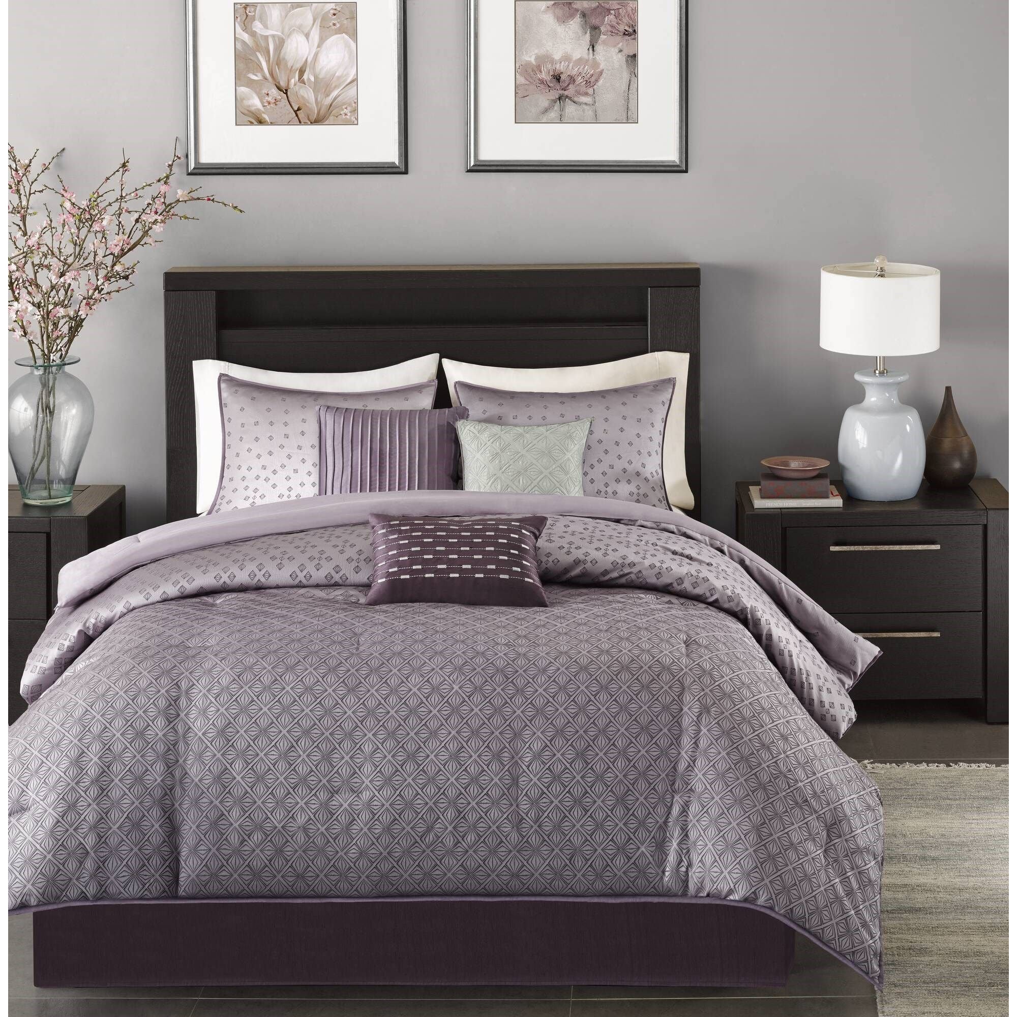 Biloxi - Queen Piece Comforter (Set of 7) - Purple