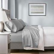 1000 Thread Count - Queen HeiQ Smart Temperature Blend 4 Piece Sheet Set - Gray
