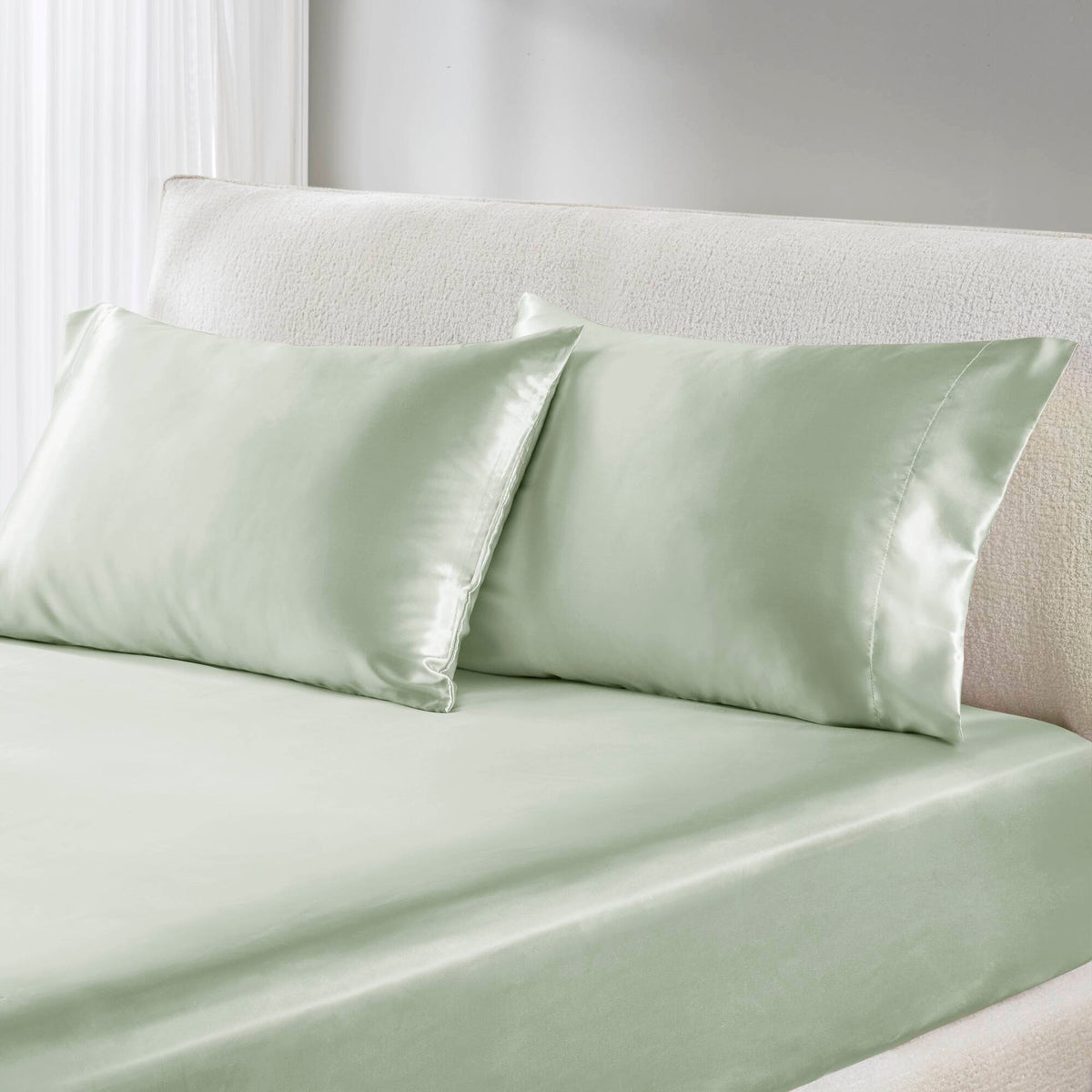 Satin - Standard Luxury Pillowcases (Set of 2) - Sage