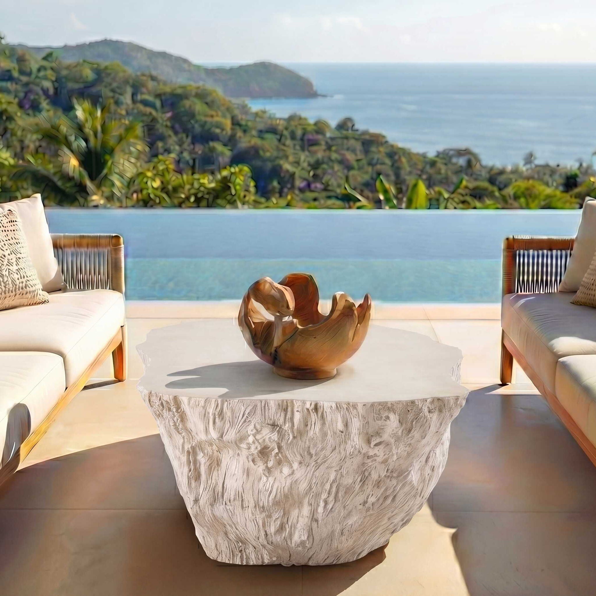 Arbor - Crest Indoor-Outdoor Teak Bowl - Woodtone