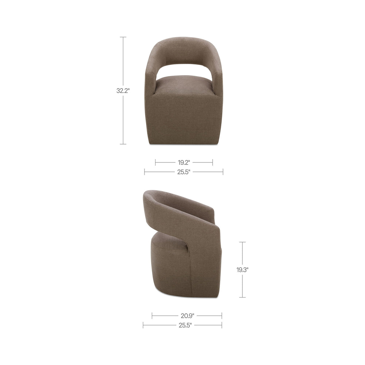 Barrow - Rolling Dining Chair - Soft Taupe
