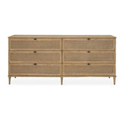 Coast - 6 Drawer Rattan Chest - Woodtone