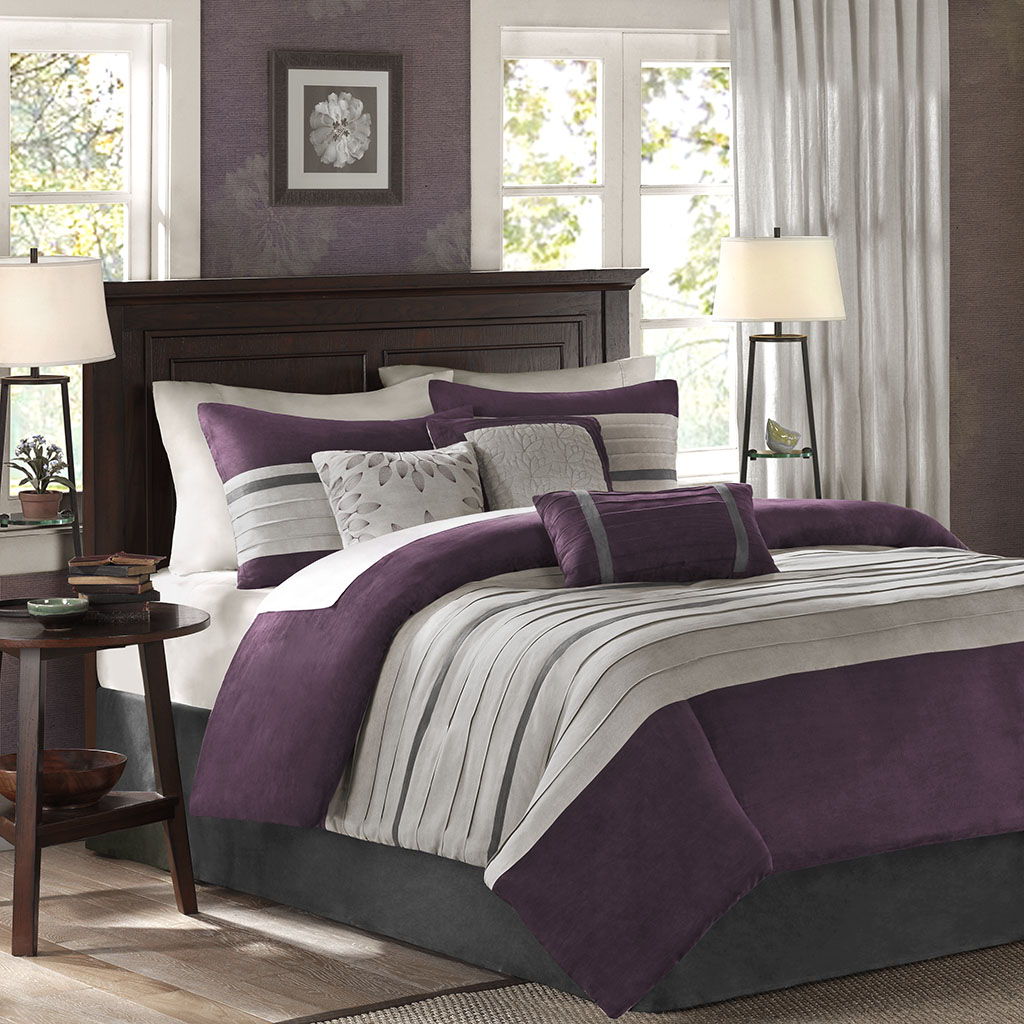 Palmer - California King Piece Comforter (Set of 7) - Purple