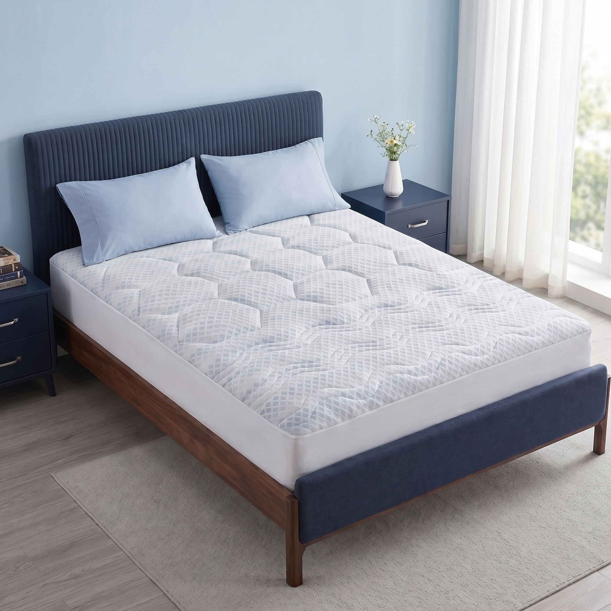3-Zone Cooling - Twin Mattress Pad - Light Blue