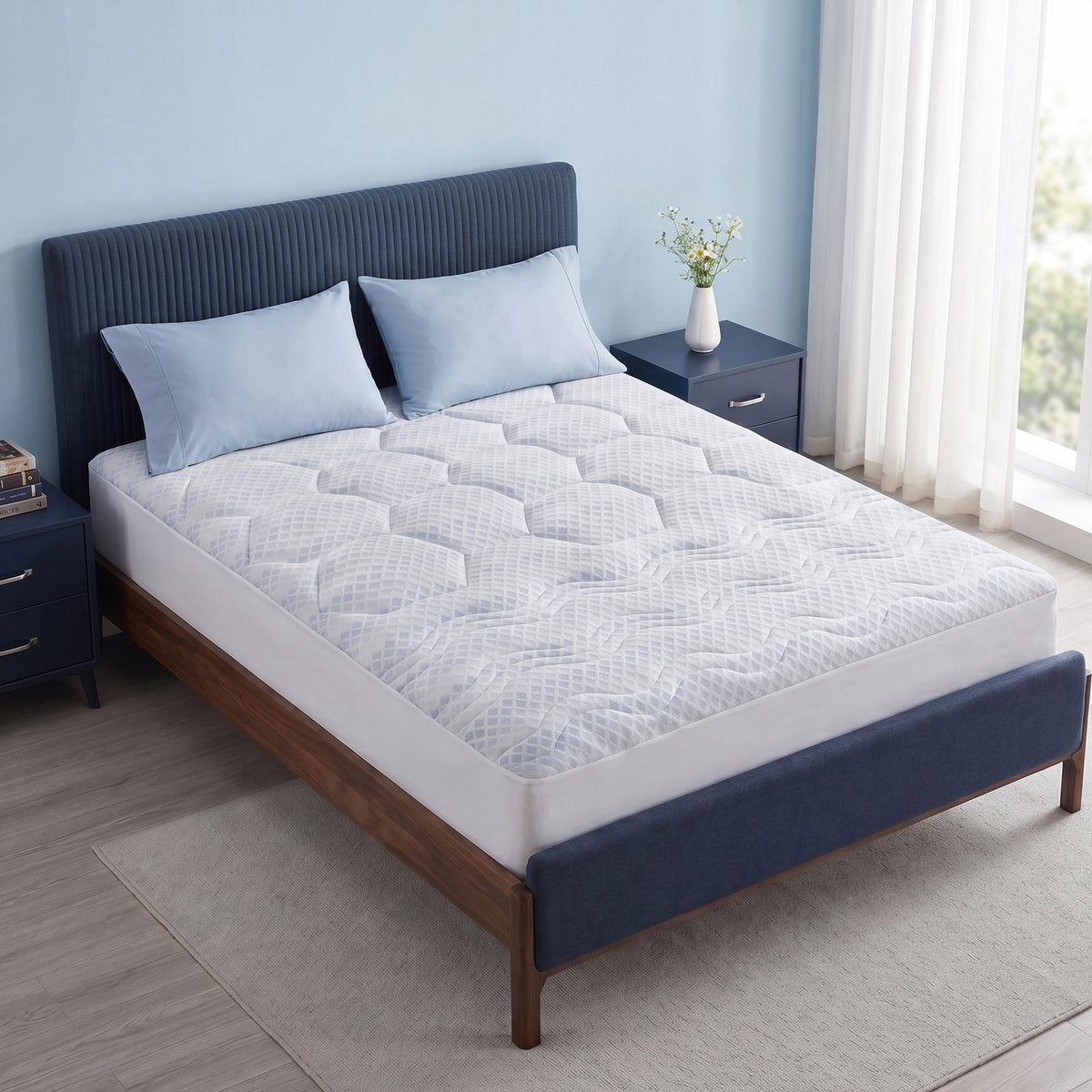 3-Zone Cooling - California King Mattress Pad - Light Blue