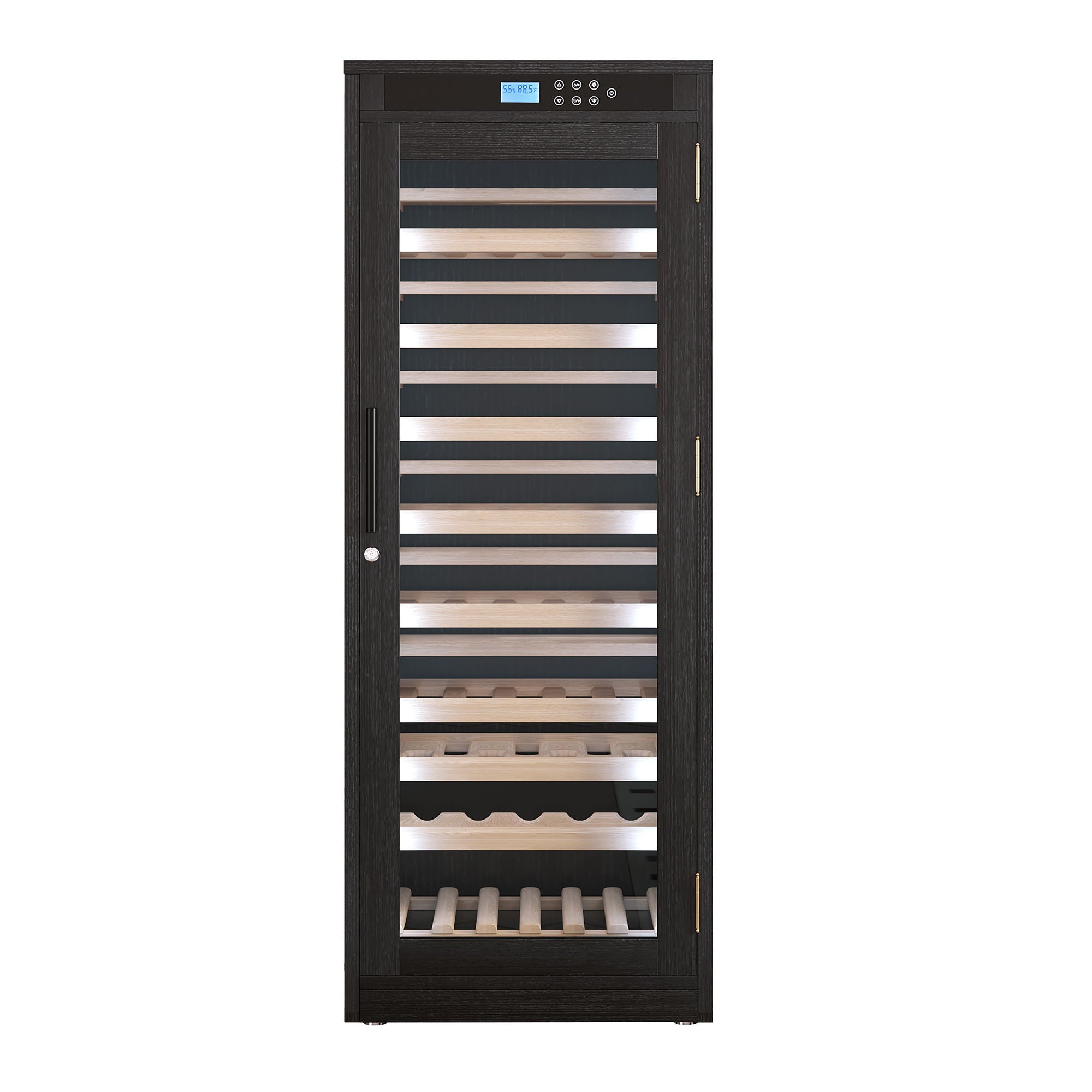 Intelligent Temperature Controlled Multi Tiered Grape Wine Cabinet - Black