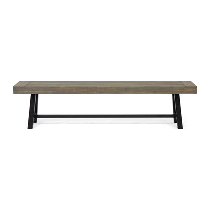 Outdoor Patio Bench - Gray / Rustic Metal