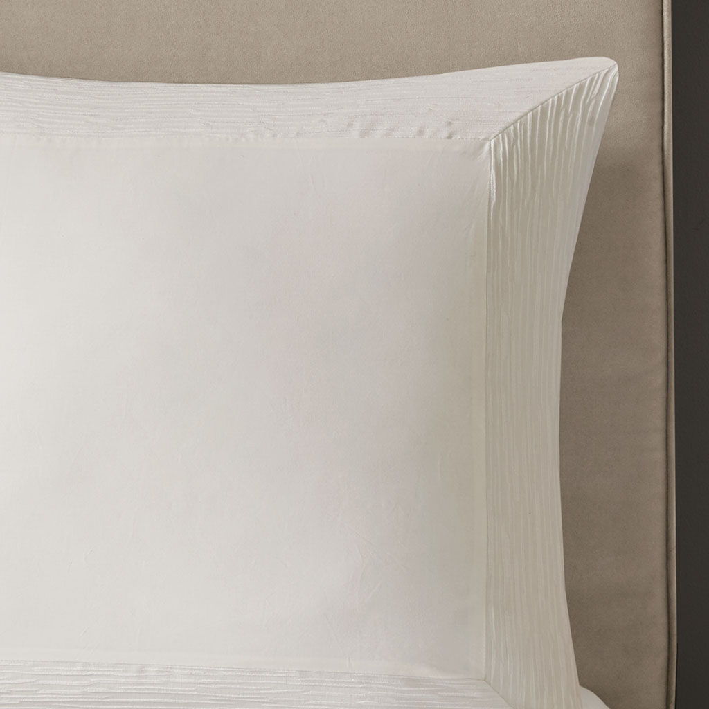 Hanae - Blend Yarn Dyed Euro Sham - White