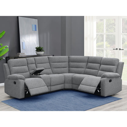 Aaron - 3 Piece Upholstered Sectional - Smoke