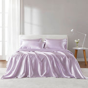 Satin - 6 Piece Queen Luxury Sheet Set - Lilac