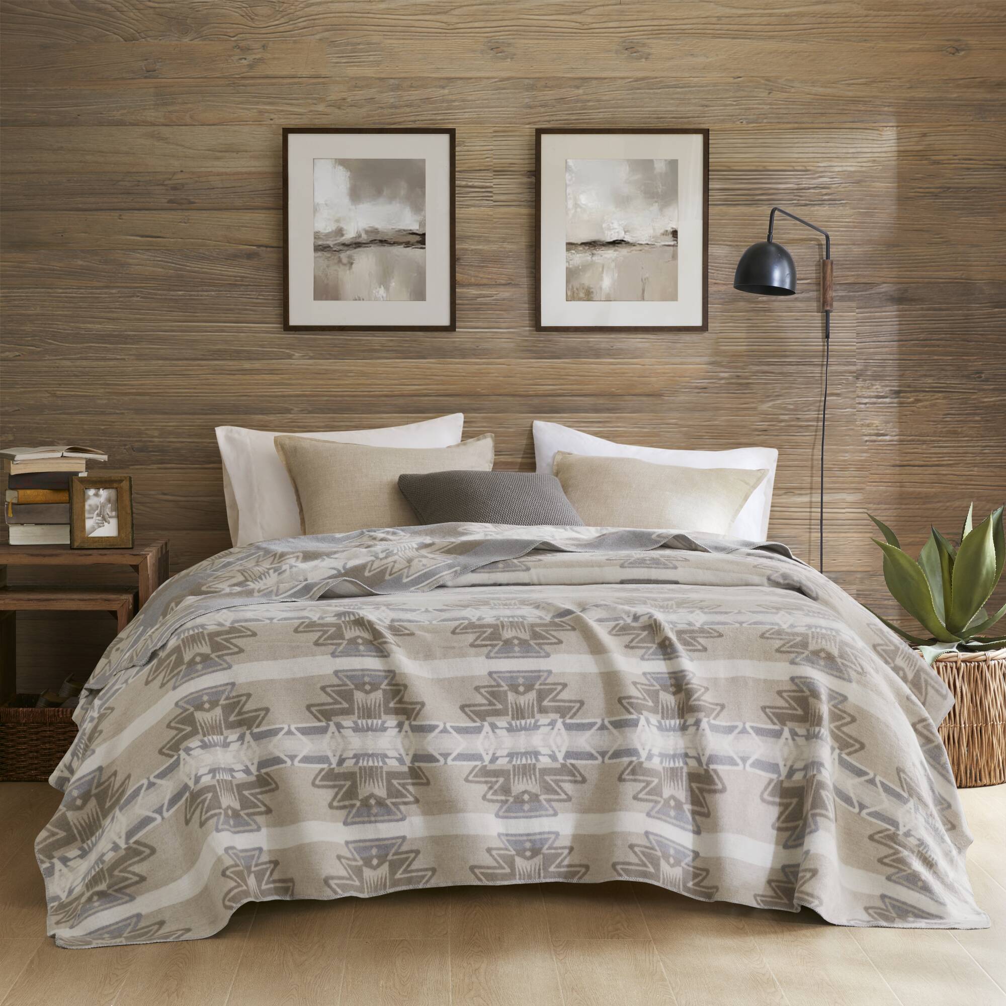 Alberta - Blend Blanket Cotton - Neutral Aztec