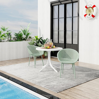 2 Piece Durable Single Chair With Hollow Out Design